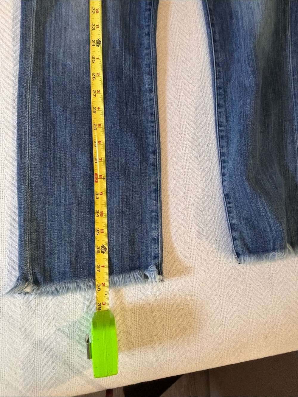 🔵⚪️AYR Indigo Straight-Leg Jeans with Raw Hem - Picture 14 of 15